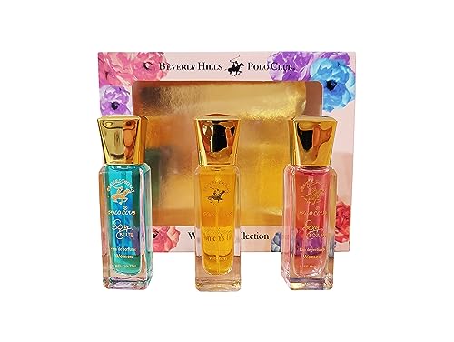 Beverly Hills Polo Club 3 Piece Women's Collection (Sexy Blue, Embrace, Sexy FOR HER) .74oz Mini Bottles EDP Eau De Parfum