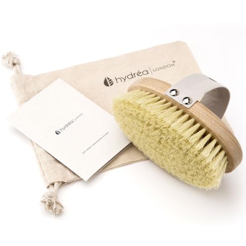 Hydrea London Dry Brushing Body Brush with Cactus Bristle - Cellulite Remover, Vegan Best Dry Brush for Flawless Skin, Helps Improve Lymphatic Drainage - FSC® Certified Beechwood.