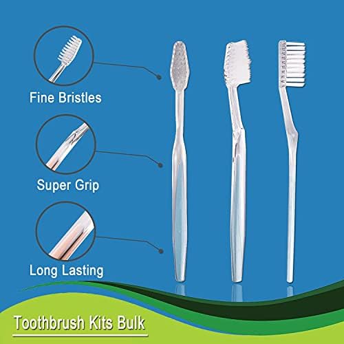 100 Pack Disposable Toothbrushes with Toothpaste and Comb for Homeless Individually Wrapped,10g Travel Toothpaste,7inch Black Hair Comb,Soft Bristle Toothbrush for Hotel,AirBnb,Shelter,Charity