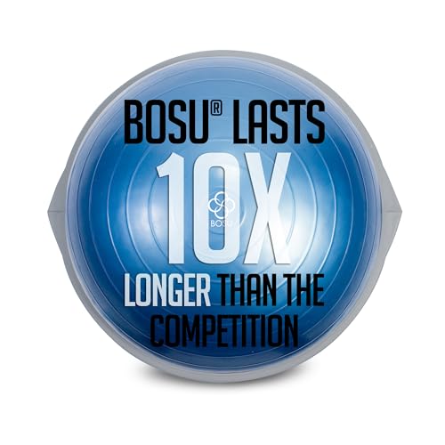 Bosu Pro Multifunctional Home Gym 26 Inch Full Body Strength Trainer Ball Balance Board Equipment with Guided Workouts and Pump, Blue