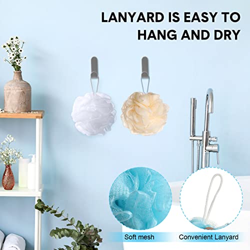 50 Pack Loofah Sponge Bath Sponge Shower Loofah Mesh Shower Ball Bath Pouf Wash Body Puff for Women Men, 30 g (Multicolor)