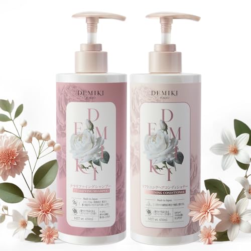 Japanese Shampoo and Conditioner Set for Women,Sulfate Free Shampoo for Oily Hair,Paraben Free,Dye Free,Organic Rose Scent,Clarifying Shampoo Moisturizing and Refreshing Natural Hair Care,32oz