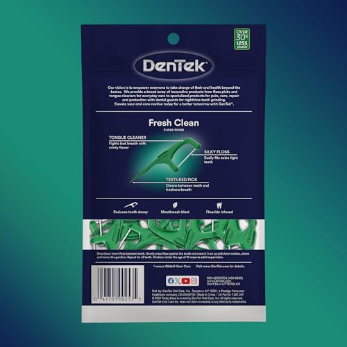 DenTek Fresh Clean Floss Picks, for Extra Tight Teeth, 75 Count (Pack of 5)