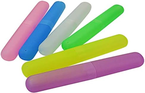 24PCS Plastic Toothbrush Case Six Colors Portable Dust-proof Toothbrush Cases Toothbrushes Holder for Daily and Travel Use (24)