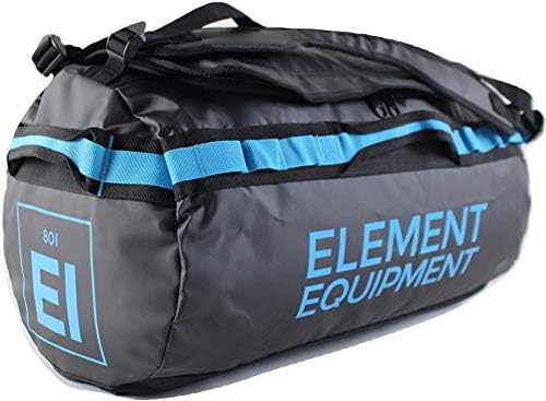 Element Equipment Trailhead Duffel Bag Shoulder Straps Waterproof Black/Blue Small