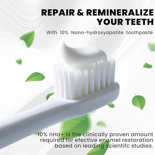 2PCS Hydroxyapatite Toothpastes 10%,Fluoride-Free Toothpaste, Gentle Mint, Fresh Breath, Daily Use for Oral Health 4.23oz (2pcs)
