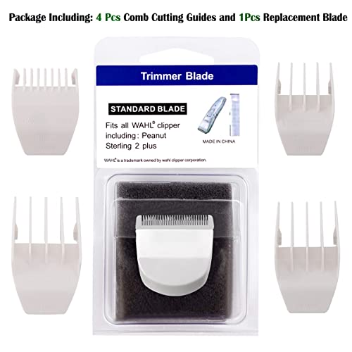 2 Pack Professional Peanut Clipper/Trimmer Snap On Replacement Blades #2068-300 - Compatible with Wahl Peanut Hair Clipper/Trimmer, White