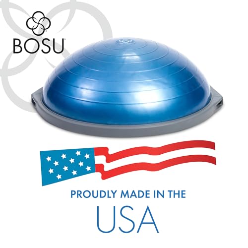 Bosu Pro Multifunctional Home Gym 26 Inch Full Body Strength Trainer Ball Balance Board Equipment with Guided Workouts and Pump, Blue