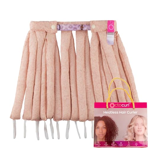 Octocurl Heatless Curls Headband - Hair Curlers to Sleep In - Heatless Curlers for Medium Length Hair (Cotton - Pink)
