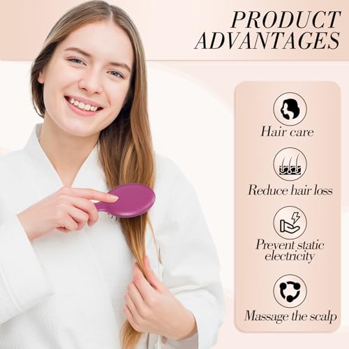 30 Pcs Mini Wet Hair Brush and Wide Hair Combs, Travel Detangling Brush for Most Hair Types, Multicolor for Bridesmaid Gifts Stocking Stuffers