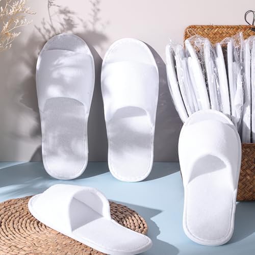24 Pairs Spa Disposable Slippers Open Toe Non Slip Slippers for Women Men Guests Hotels Home Party Housewarming