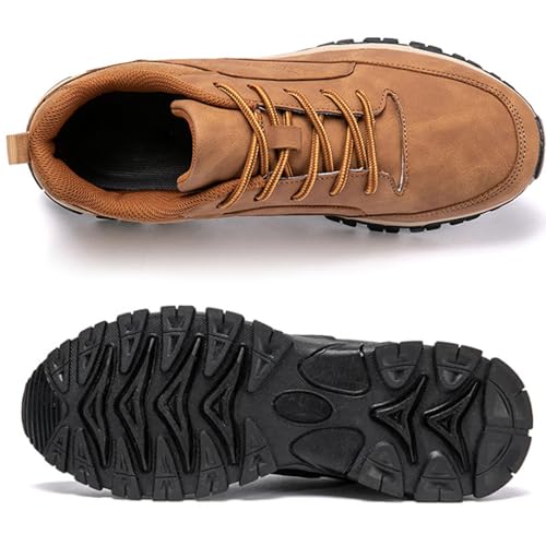 Bestofoot Mens Shoes,Bestofoot Orthopedic Mens Sneakers,Men's Comfortable Genuine Leather Sneakers,Waterproof Non Slip (Black,39)