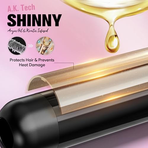 2 inch Curling Iron For Long Hair, Lightweight Large Barrel Curling Iron 2 Inch, Ceramic Curling Wand Infused Argan Oil & Keratin for Bouncy Big Curls, 9 Temps Digital Display & Lock Key, Glove