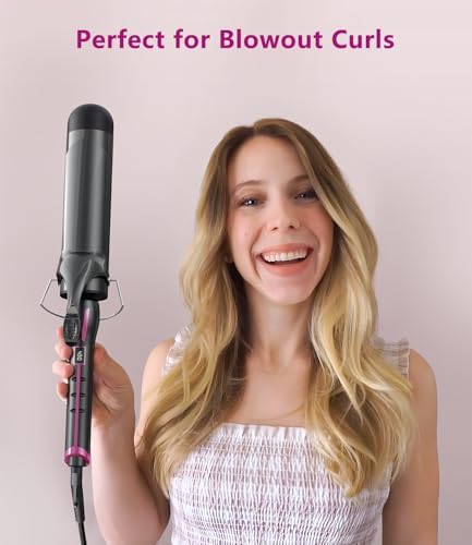 2 Inch Curling Iron for Long Hair, Large Barrel Curling Iron 2 Inch for Loose Curls, 14 Heat Settings Big Barrel Curling Iron, Ceramic Curling Iron 2 Inch Barrel with Argan Oil Infused