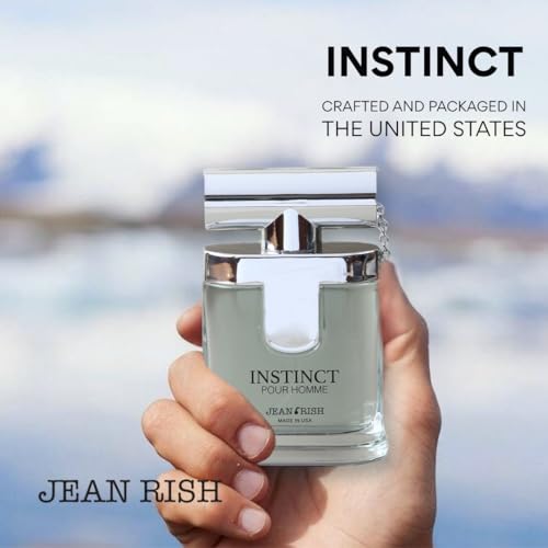 Jean Rish Instinct Pour Homme Eau De Toilette - Perfume for Men (3.4 Fl Oz / 100ml) with Ambergis, Jasmine & Orange Notes - Long Lasting and Luxury Fragrance