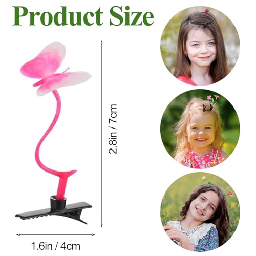 50 Pcs Bean Sprout Hair Clips, Kurilai Funny Plant Hair Clip Mixed Style Hairpins Flower Hair Clip, Cute Little Grass Barrette Mushroom Butterfly Headwear Hair Accessories for Home Party Rave Festival