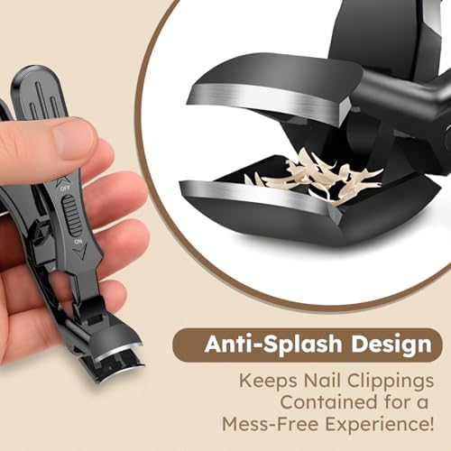 2025 Toenail Clippers for Thick Nails for Seniors, Nail Clippers for Men Angled Head, Toe Nail Clippers Wide Jaw Opening with Catcher, Heavy Duty Ingrown Toenail Clippers Long Handle