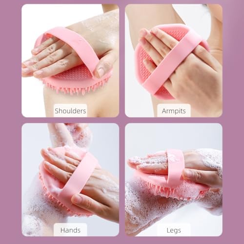 2Pcs Silicone Body Scrubber, Exfoliating Body Scrubber for Sensitive Skin, Silicone Scrubber Body, Silicones Body Brush for Showering