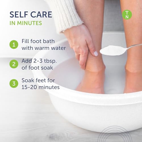 14oz Tea Tree Oil Foot Soak with Epsom Salt and Mint by Truremedy Naturals - Foot Soaking Salts for Dry and Tired Feet - Gently Exfoliates and Refreshes Feet for Soft, Supple Skin