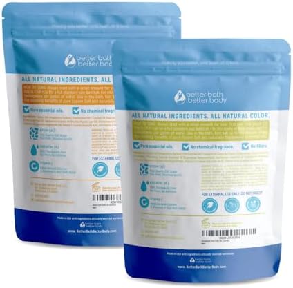 2 Pack Foot Soak Salts Bundle for DIY Foot Spa with Bamboo Scoop (2 lbs Each 4 lbs Total) for Discomfort and Dry Skin Made in USA with BPA Free Easy Lock Pouch