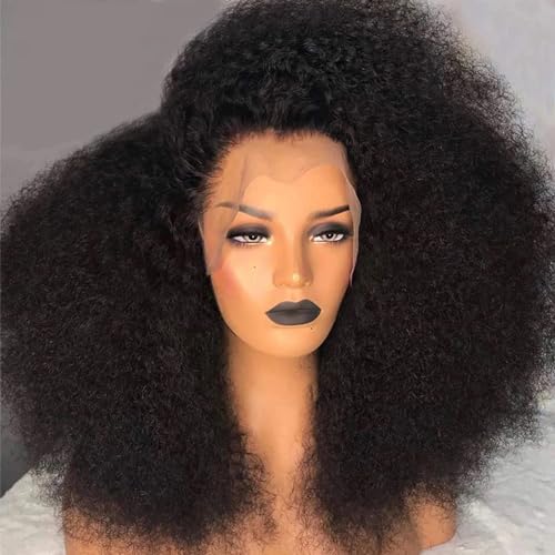 24 Inch Kinkycurly Wig Human Hair 13x4 Lace Front Wigs 180 Density Glueless Wigs Human Hair Pre Plucked Brazilian Kinky Straight Wig Lace Frontal Wigs for Black Women Virgin Human Hair