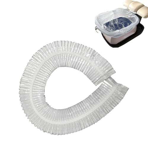 40pcs Thick Disposable Foot Bath Liners Elastic & No-Leak Design for Home Pedicure, Foot Spa, Salon (35"x43" Clear Plastic)