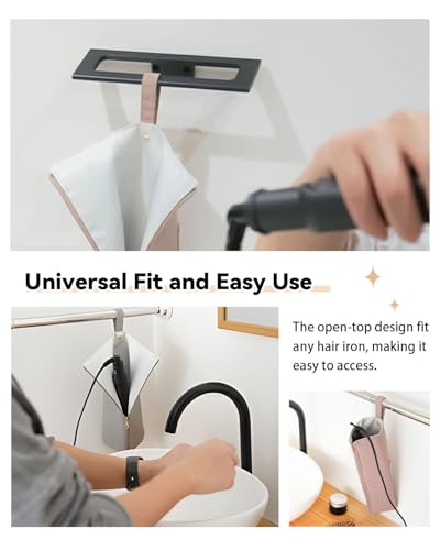 Hot Iron Holder & Mat, Heat Resistant Travel Bag for Curling Iron, Flat Iron - Hair Tool Organizer for Home, Travel