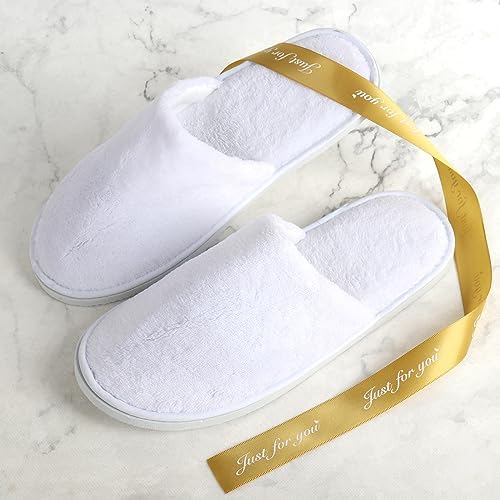 10PCS Unisex Guest Disposable Slippers, SPA Cotton Slipper, Hotel Bath Slippers Disposable, Travel Bulk Guest House Slipper for Shoeless Home, Travel, Hotel or Commercial