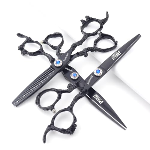 6/7/8/9-inch professional hair clipper set, stainless steel sharp hair clippers, hairdresser specific scissor((6+7) inches, 3 pieces)