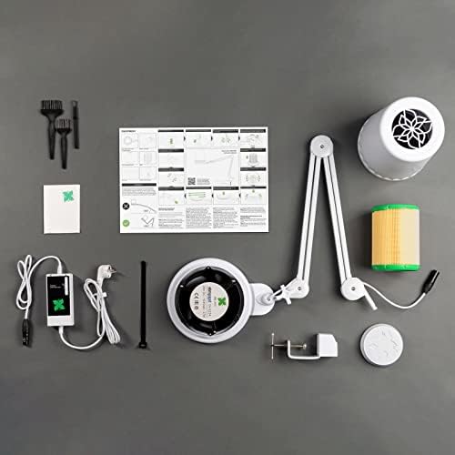 4BLANC® Alize Original Vacuum Nail Dust Collector for Pedicure with Built-in Dimmable LED Lamp, Certified HEPA 11 Medical Grade Replaceable Filter, and Universal Table Mount