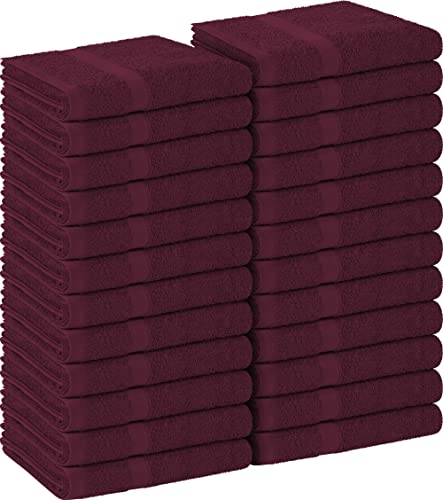 Utopia Towels, Salon Towel, Pack of 24, Not Bleach Proof, 16 by 27 Inches, Highly Absorbent Cotton Towels for Hand, Gym, Beauty, Spa, and Home Hair Care, Burgundy