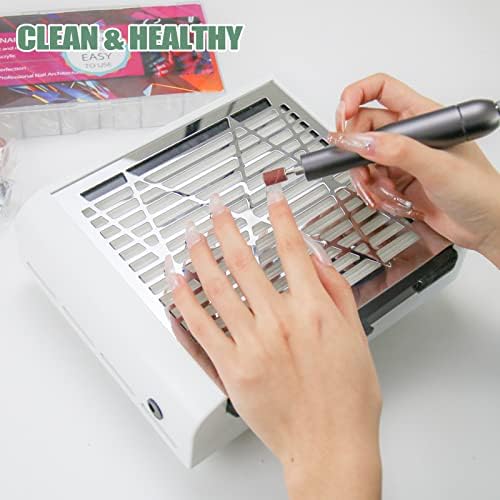 BQAN Nail Dust Collector, 40w Dust Collector Nail Tech Supplies, Dust Extractor with 1 Pc Dust Brush, Vacuum Dust Collector Fan Nail Tech Must Haves