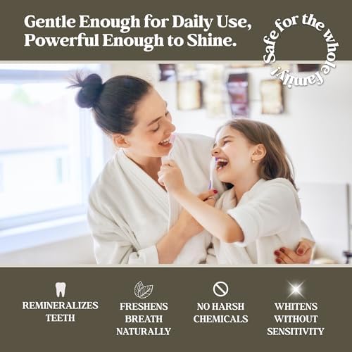 Hydroxyapatite Tooth Powder by Revive Homestead | Remineralizing Toothpaste Powder | Fluoride-Free | Whitening | Natural | 2 oz Amber Glass Jar (with Erythritol) (Wintergreen)