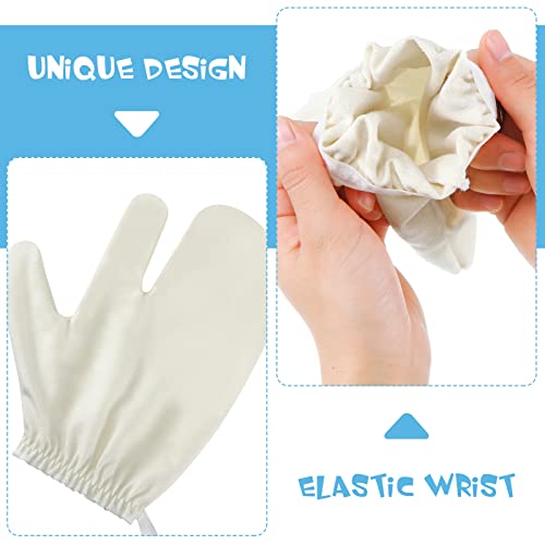 2 Pieces Raw Silk Garshana Gloves Ayurvedic Massaging Mitts Raw Silk Gloves Dry Massage Brush Gloves Exfoliating Gloves Bath Scrubbing Massage Shower Gloves for Women