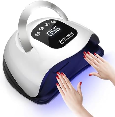 320W UV LED Nail Lamp, Professional UV Nail Dryer Light for Gel Nails with 72 Beads, Fast Curing Gel Polish Lamp Auto Sensor 4 Timer Setting Portable Nail Art Drying Tools for Fingernail/Toenail