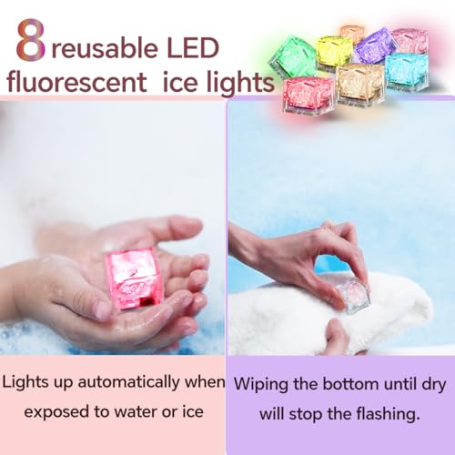 3.88OZ Bath Bombs for Kids Boys Girls Women with Toys Inside Surprise, 8 Light up Bath Bomb of Solar System Set, Organic Essential Oil spa Gift Set for Party, Christmas (8PCS Surprise Toys and Card)