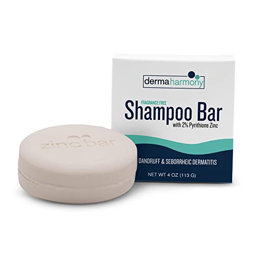 2% Pyrithione Zinc Shampoo Bar for dandruff and seborrheic dermatitis - Fragrance Free (4 Oz)