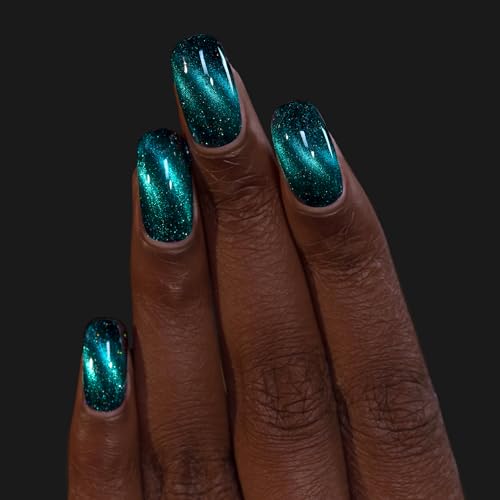 ILNP VIP - Black-Based Teal Magnetic Holographic Nail Polish