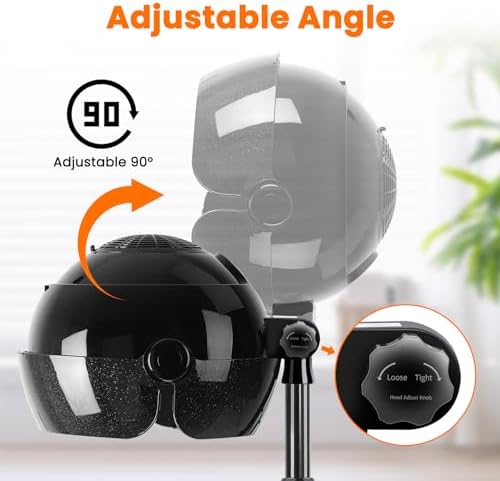 Hooded Hair Dryer, Stand Hair Dryer, Professional Hooded Dryer on Wheels with Digital Display, Touch Controls and 3 Temperature Settings for Salon and Home Use - Black