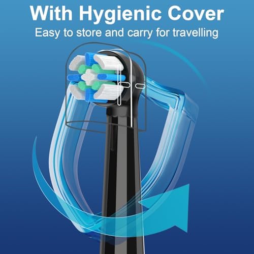 12 Pack Smart Cleaning IO Replacement Heads Compatible with Oral B iO 2 3 4 5 6 7 8 9 10 Series Electric Toothbrush, Brush Heads Compatible with Oral B iO Electric Handles (Black/White)