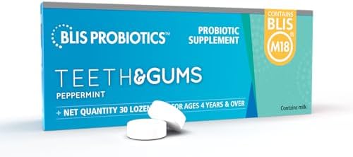 BLIS Teeth & Gums Oral Probiotics for Mouth M18 Formula Available, 2.5 Billion Cfu - Mouth Probiotic for Tooth and Gum Health, Adults and Kids - Sugar-Free Lozenges, 30 Day Supply