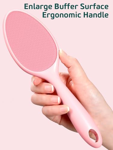 2-Sided Glass Foot File Callus Remover Without Drain Stand (Pink)