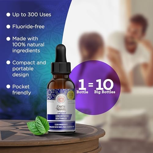 GuruNanda Gums of Steel Kit – Advanced Dental Water Flosser (UV Mode), Concentrated Mouthwash, Cocomint Pulling Oil, Butter on Gums Toothbrush & Tongue Scraper for Happy Gums