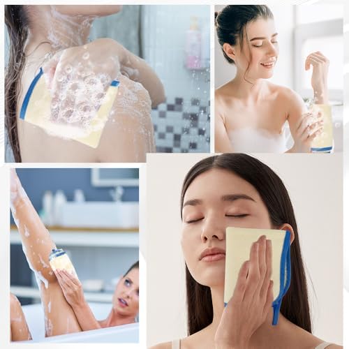 10Pcs Wash Cloths, Blue Frame Exfoliating Washcloth, Face & Body Scrubber, Cotton & Nylon Material