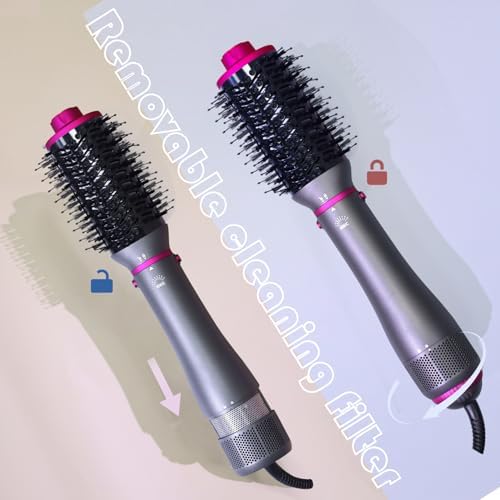 Hair Blow Dryer Brush 4-in-1, Blowout Brush, Multi Hair Styler Negative Ion Detachable Hair Dryer with Diffuser, Hot Air Brush, with Comb Brush for Women, Salon, Household