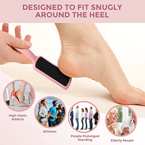 30 Pcs Foot File Dead Skin Foot Scrubber Remover Pedicure Double Sided Callus Heel Foot Scraper Professional Foot Exfoliator Feet Rasp for Smoothing Hard Rough Skin Kit, Pink, White, 7.87 x 1.77 Inch
