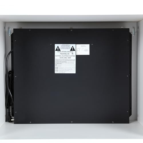 Ameriwood Home Lumina Fireplace TV Stand for TVs up to 70 Inch, Replaceable Electric Fireplace Insert Heater, Remote Control, Timer, Color Changing LED Lights, Crystal Ember Flames, White