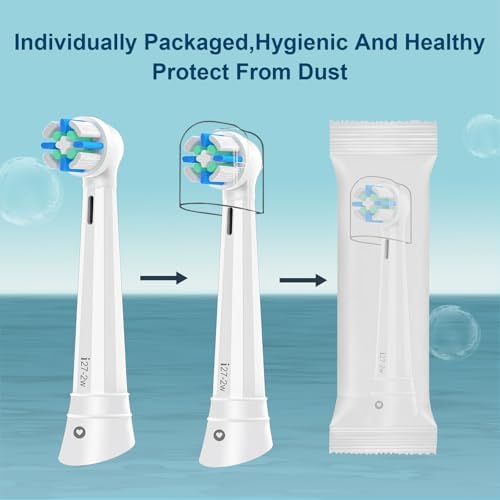 12PCS Replacement Heads Compatible with Oral B iO 3 4 5 6 7 8 9 10 Series Electric Toothbrush,Toothbrush Heads Compatible with Braun Oral B iO Replacement Heads with Medium Bristles,Black/White