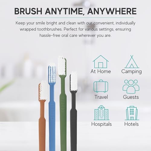 160 Prepasted Disposable Toothbrushes Individually Wrapped - Single Use Pre Pasted Disposable Toothbrushes with Toothpaste Built In - Waterless Toothbrush for Travel, Airbnb Guests, Hotel, & Camping