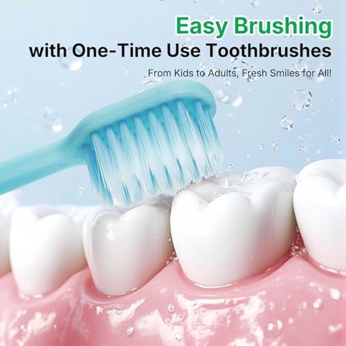 100 Pack Premium Disposable Toothbrushes Bulk – Individually Wrapped Soft Bristle Toothbrushes for Travel, Hotel Guest, Donation, Kids, Adults – Single Use, Family & Emergency Hygiene